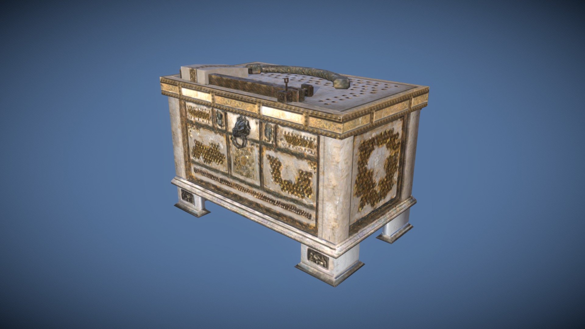 Old Roman Style Treasure Chest [animated] 3d model