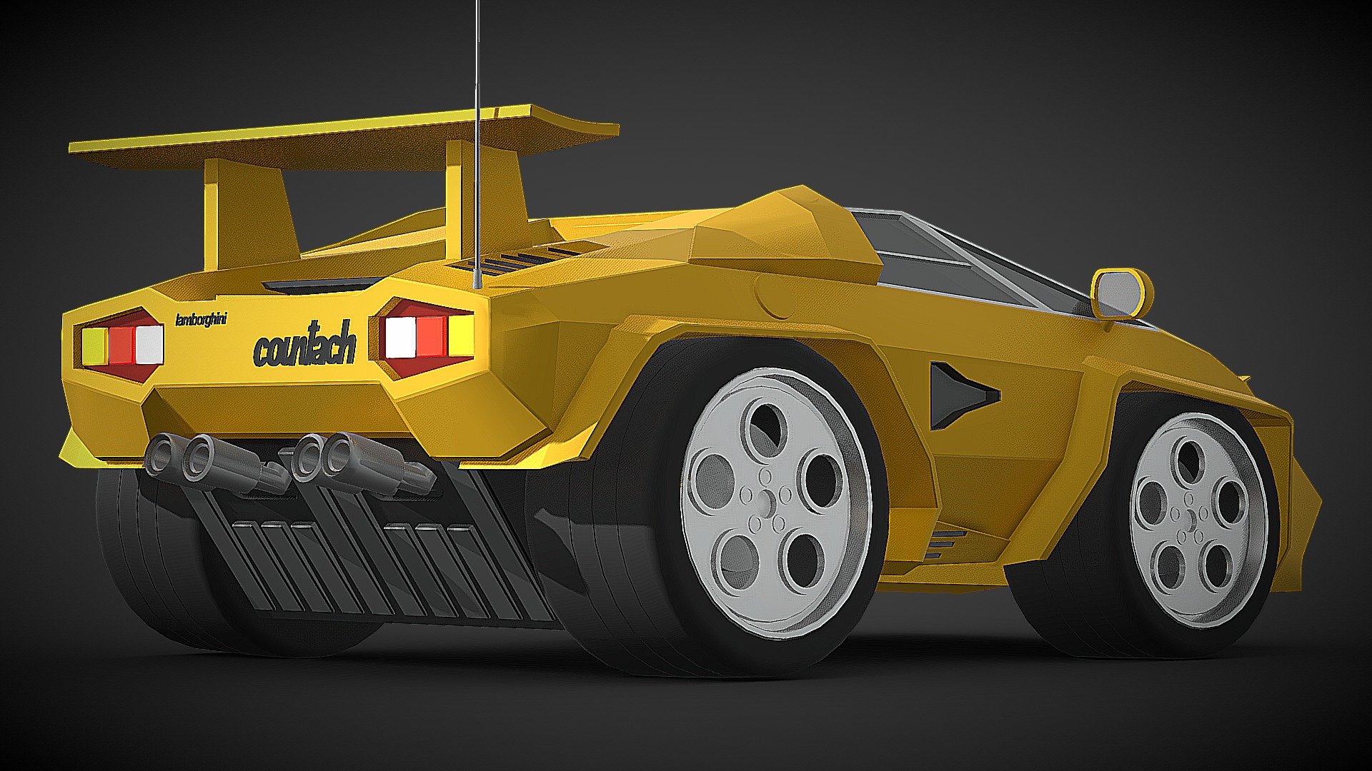 [FREE] Cartoon Lamborghini Countach 3d model