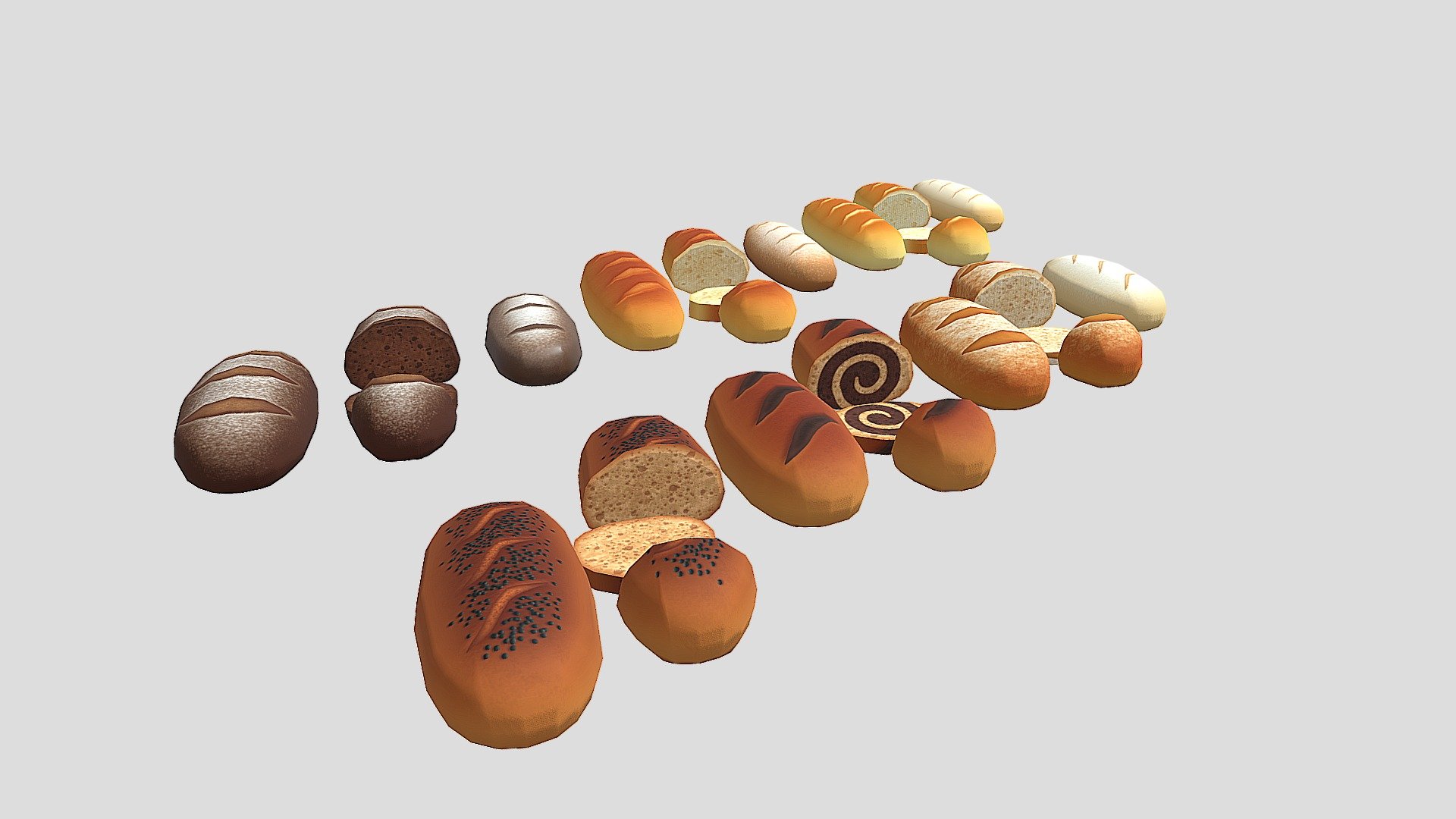 Cartoon Bread 3d model