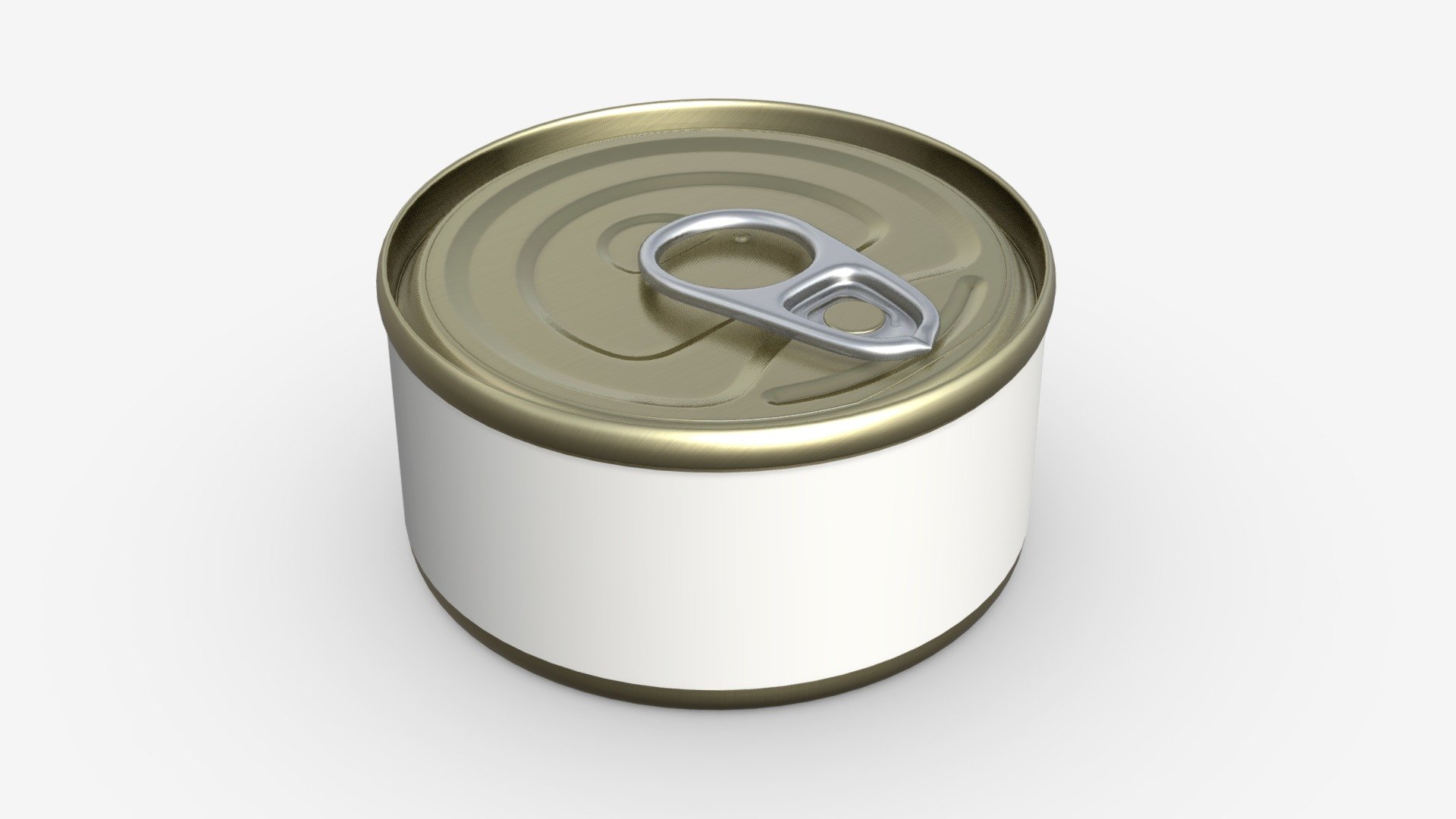 Canned food round tin metal aluminium can 013 3d model