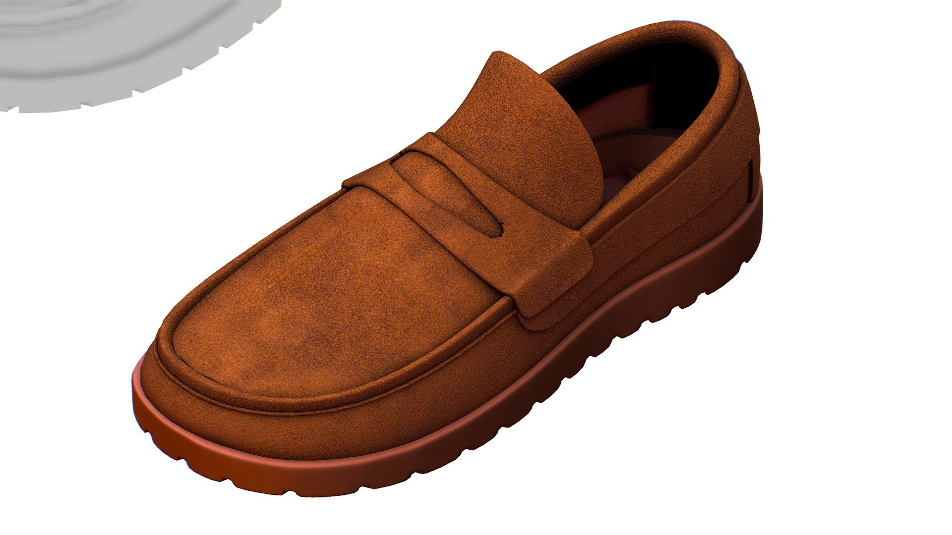 Cartoon High Poly Subdivision Brown Shoes Suede 3d model