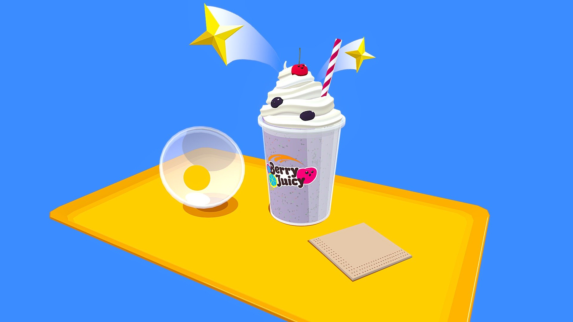 Fruity smoothie cartoon 3d model