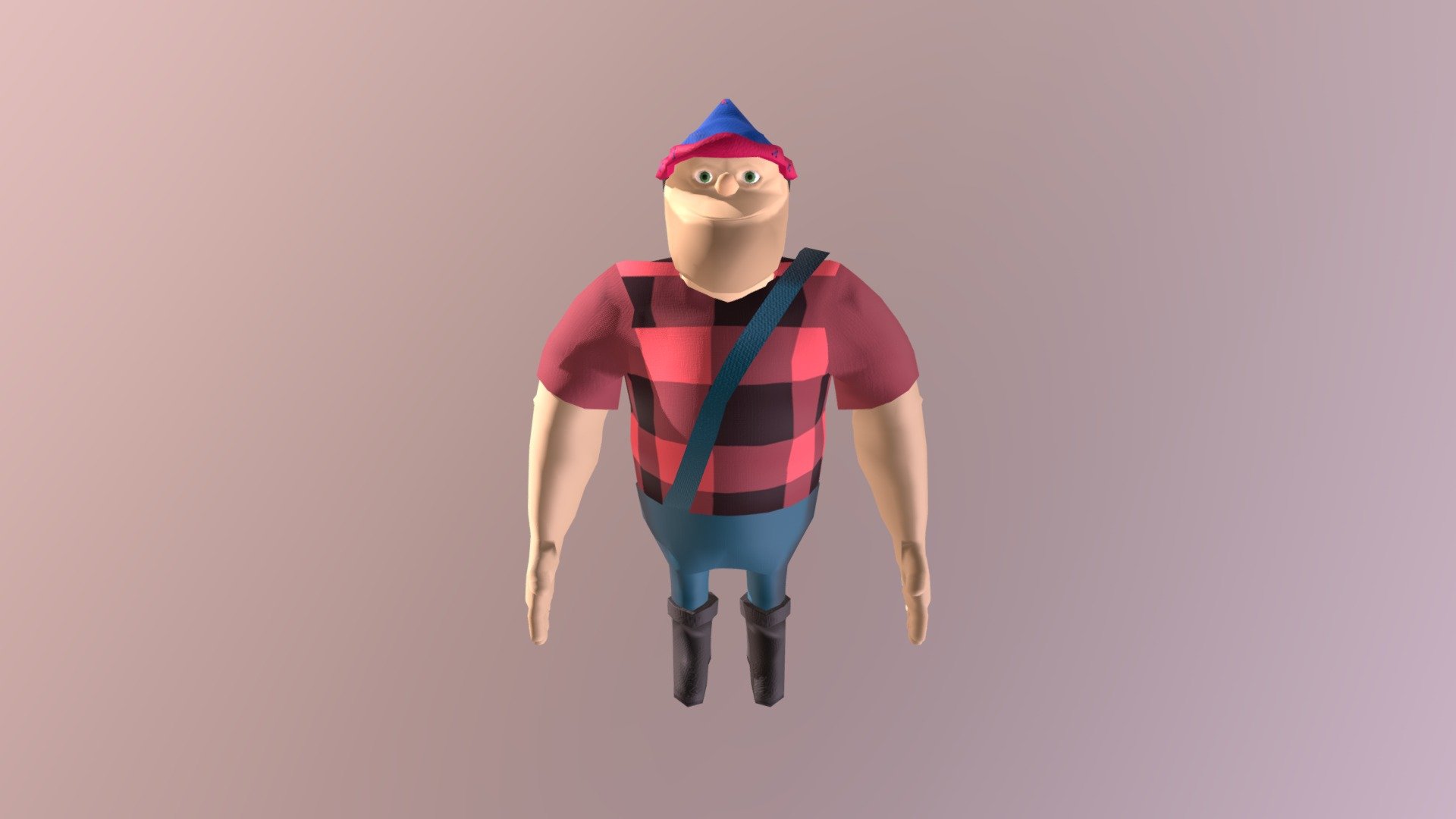 Lenhador Cartoon 3d model