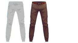 Cartoon High Poly Subdivision Brown Pants  Belt