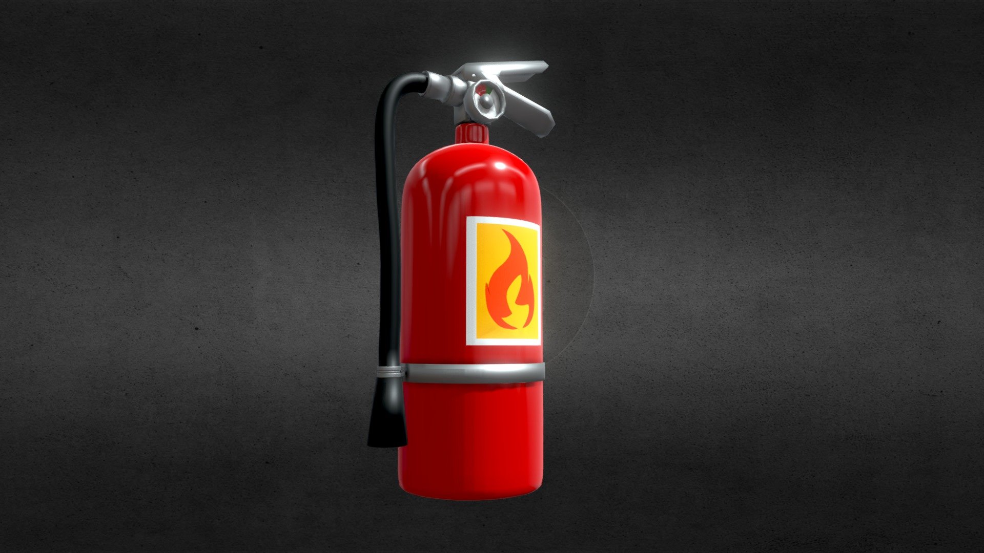 Medium Poly Cartoon Extinguisher 3d model