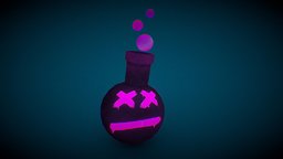 Handpainted pink cartoon potion