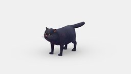 Cartoon black fat cat