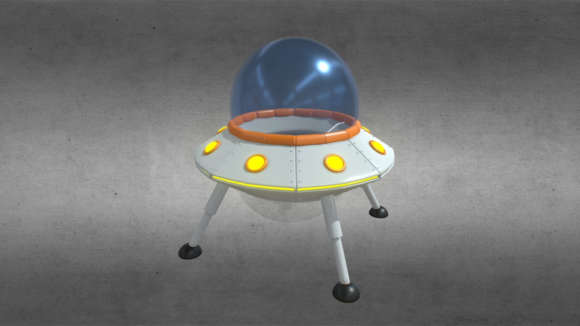 Cartoon UFO 3d model