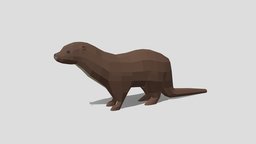 Low Poly Cartoon Otter