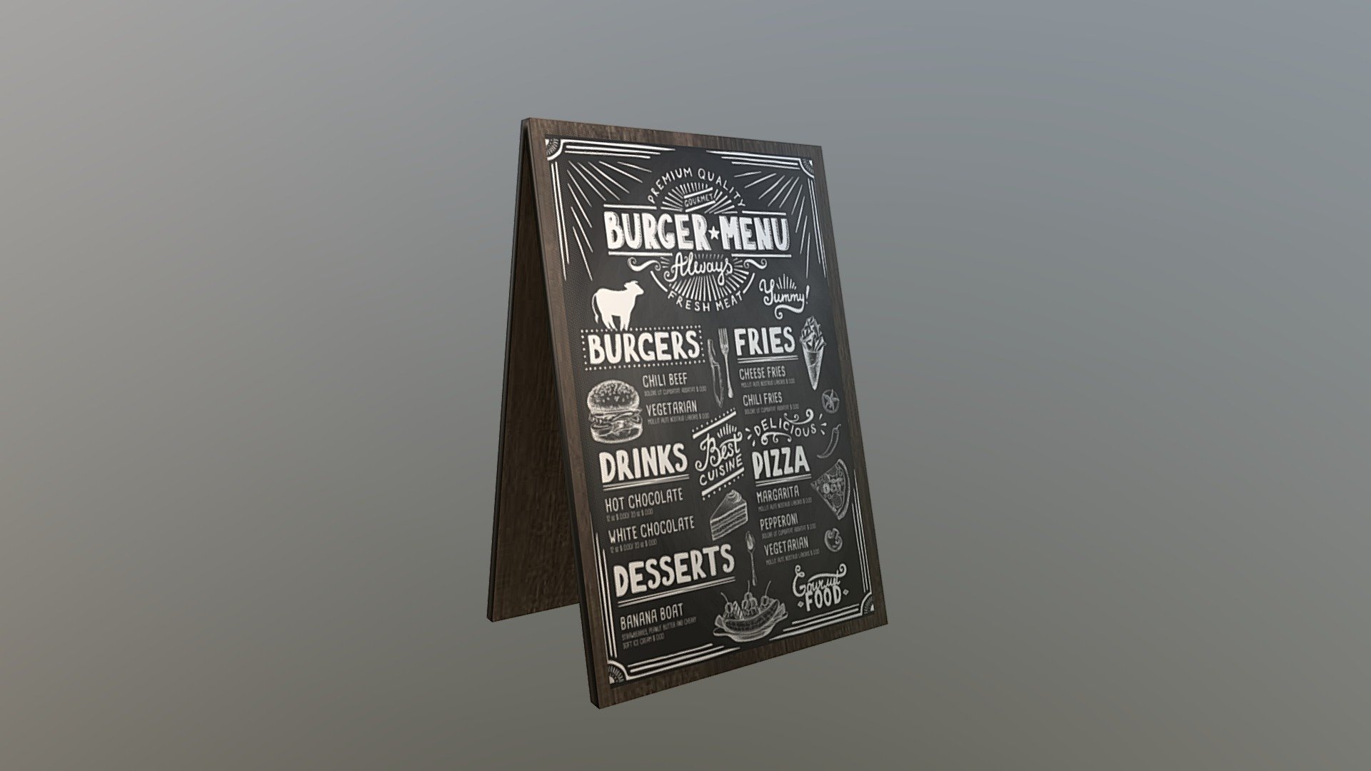 Menu 3d model