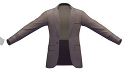 Cartoon High Poly Subdivision Gray Jacket