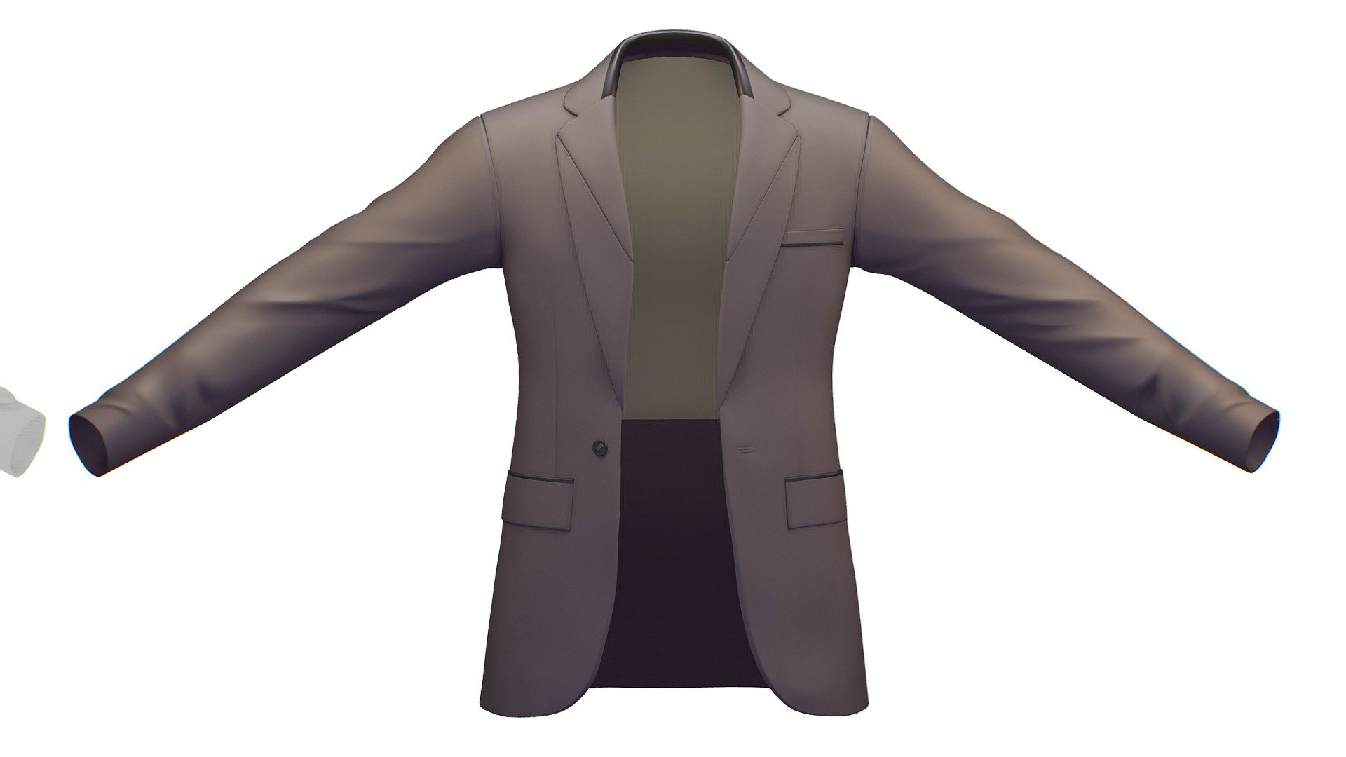 Cartoon High Poly Subdivision Gray Jacket 3d model