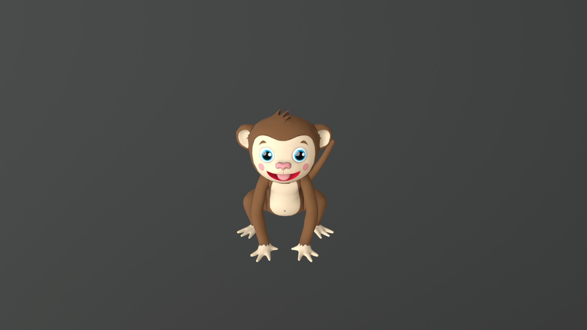 Cartoon monkey 3d model