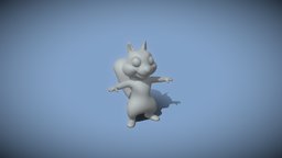 Cartoon Squirrel Rigged Base Mesh 3D Model