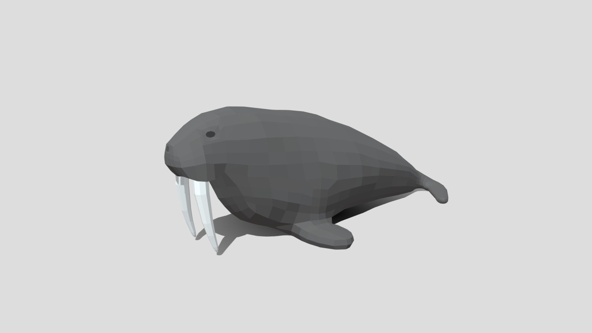 Low Poly Cartoon Walrus 3d model