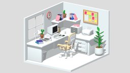 Cartoon Office Room Interior