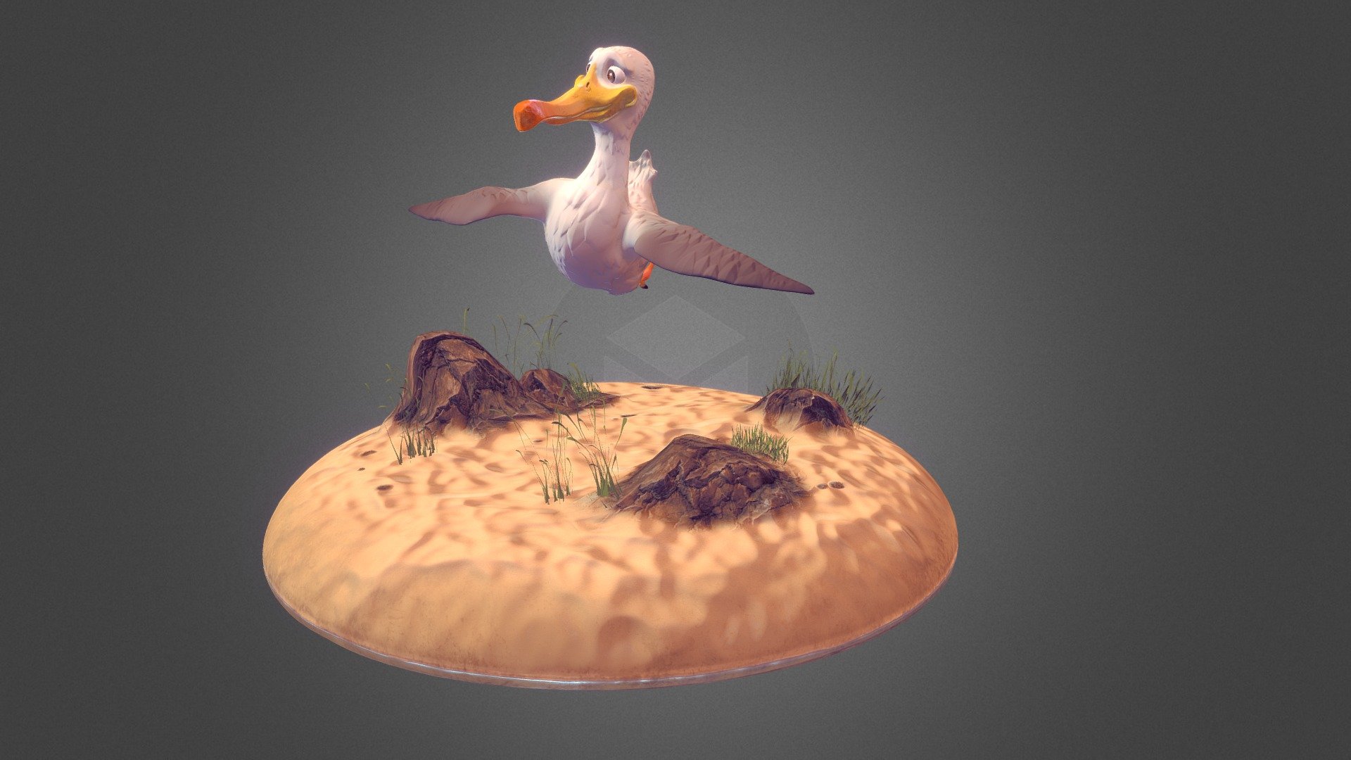 Cartoon Seagull 3d model