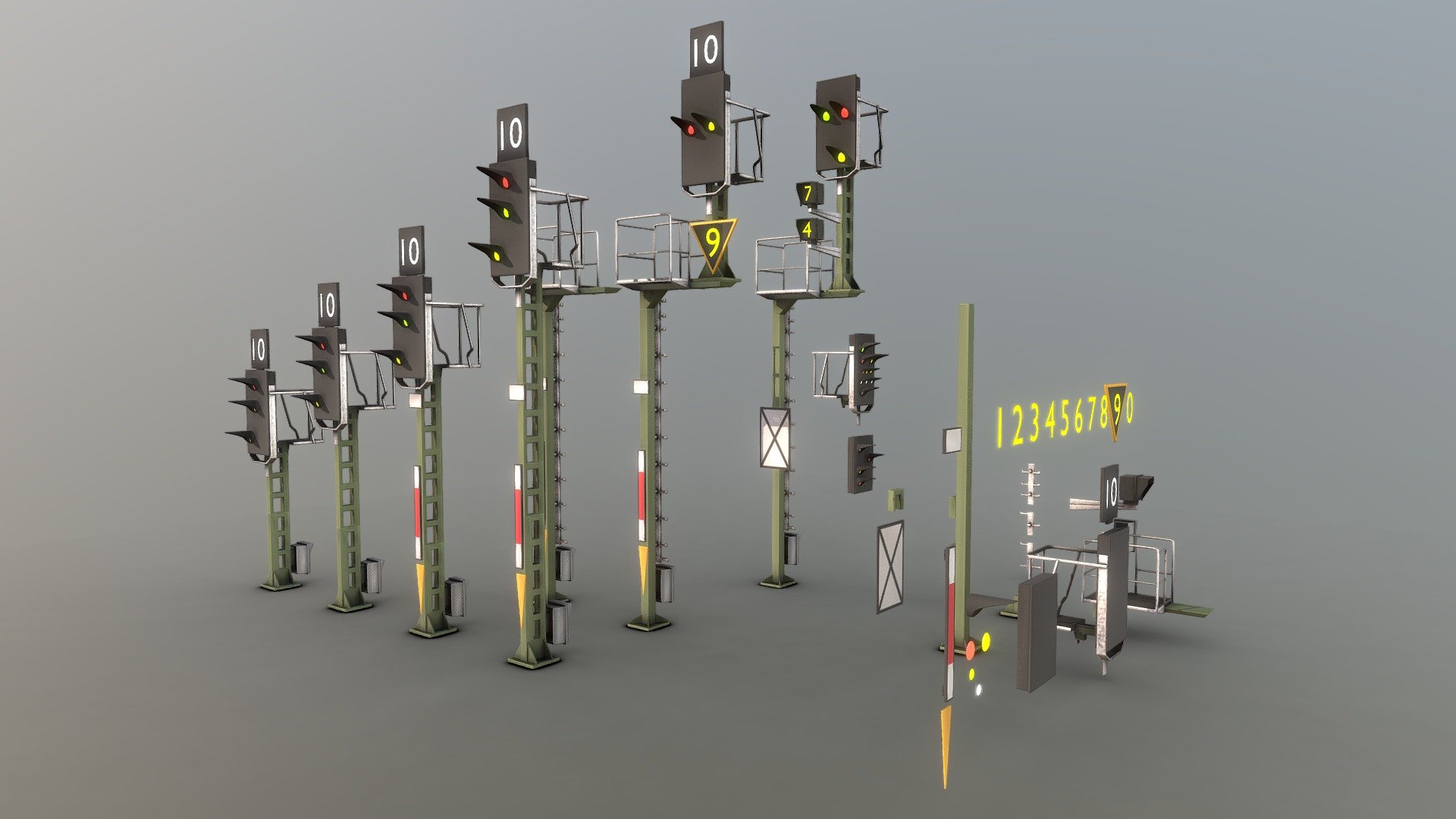 Railway Signals KS (WIP-4) (Low-Poly) 3d model