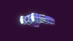 Cartoon Low Poly Sci-Fi Spaceship