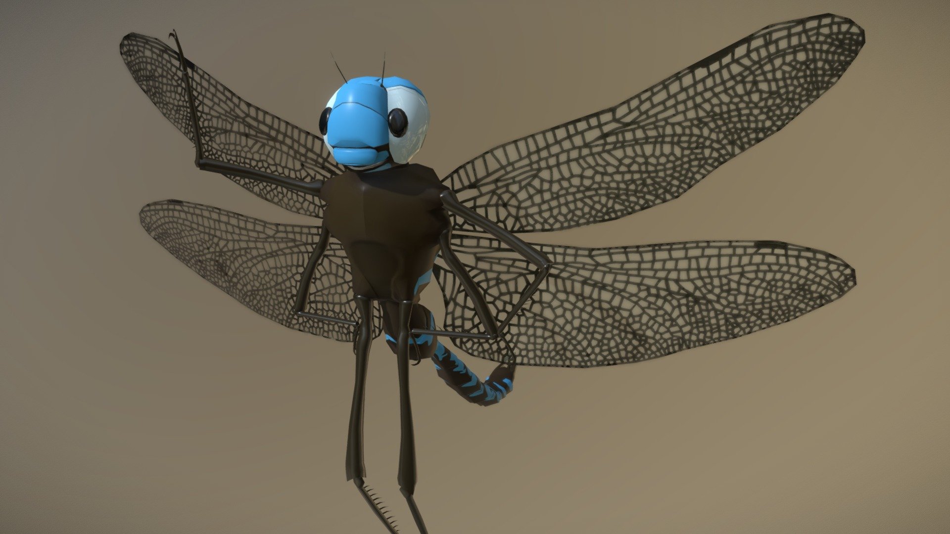 Cartoon Dragonfly 3d model