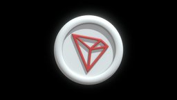 Tron or TRX Crypto Coin with cartoon style