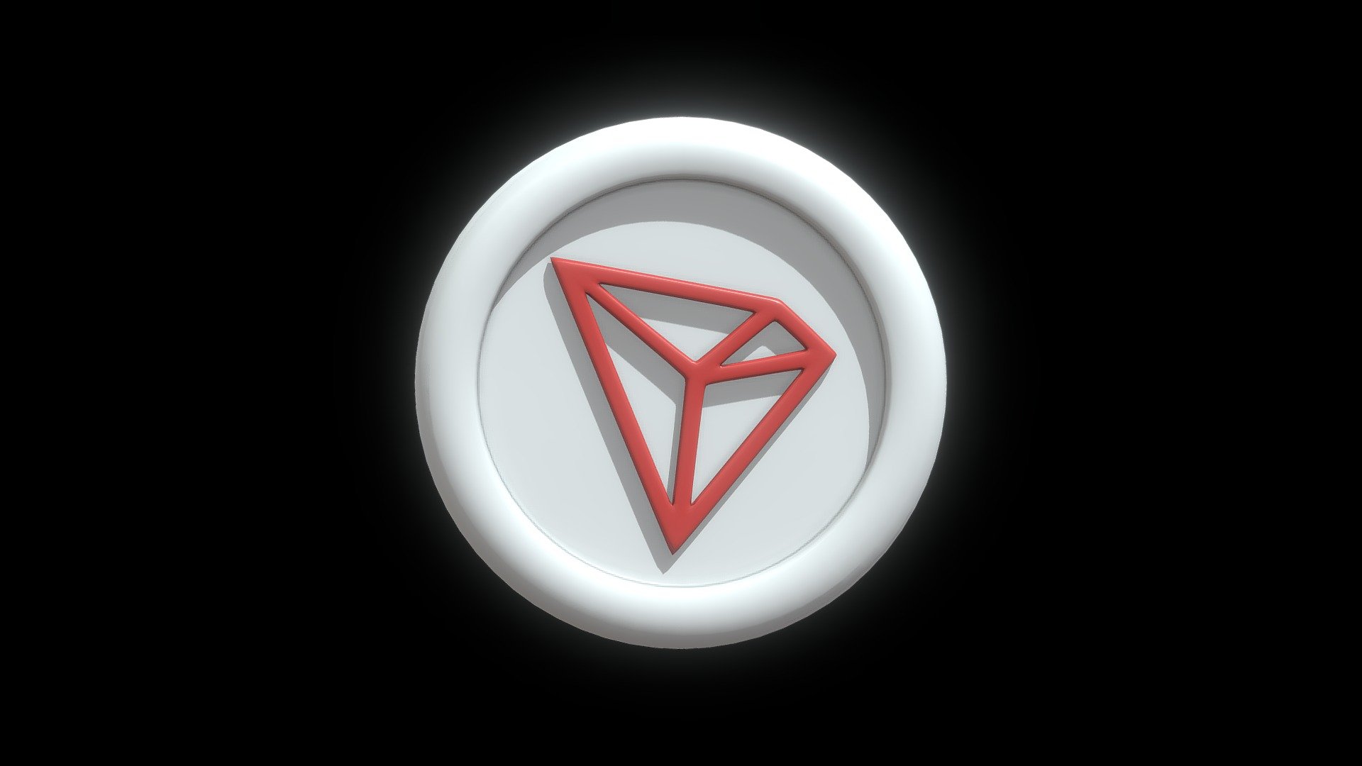 Tron or TRX Crypto Coin with cartoon style 3d model