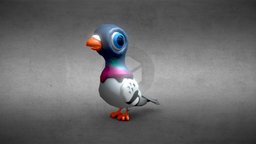 Low Poly Cartoon Pidgeon