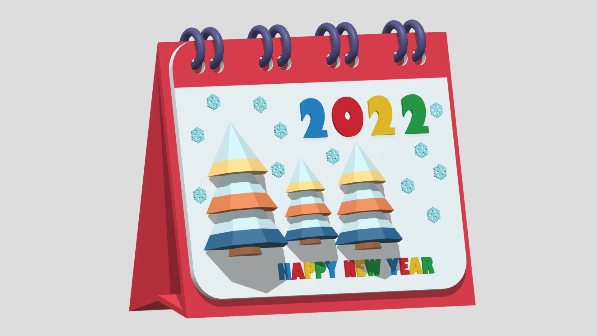 Cartoon Desktop Calendar 2022 3d model