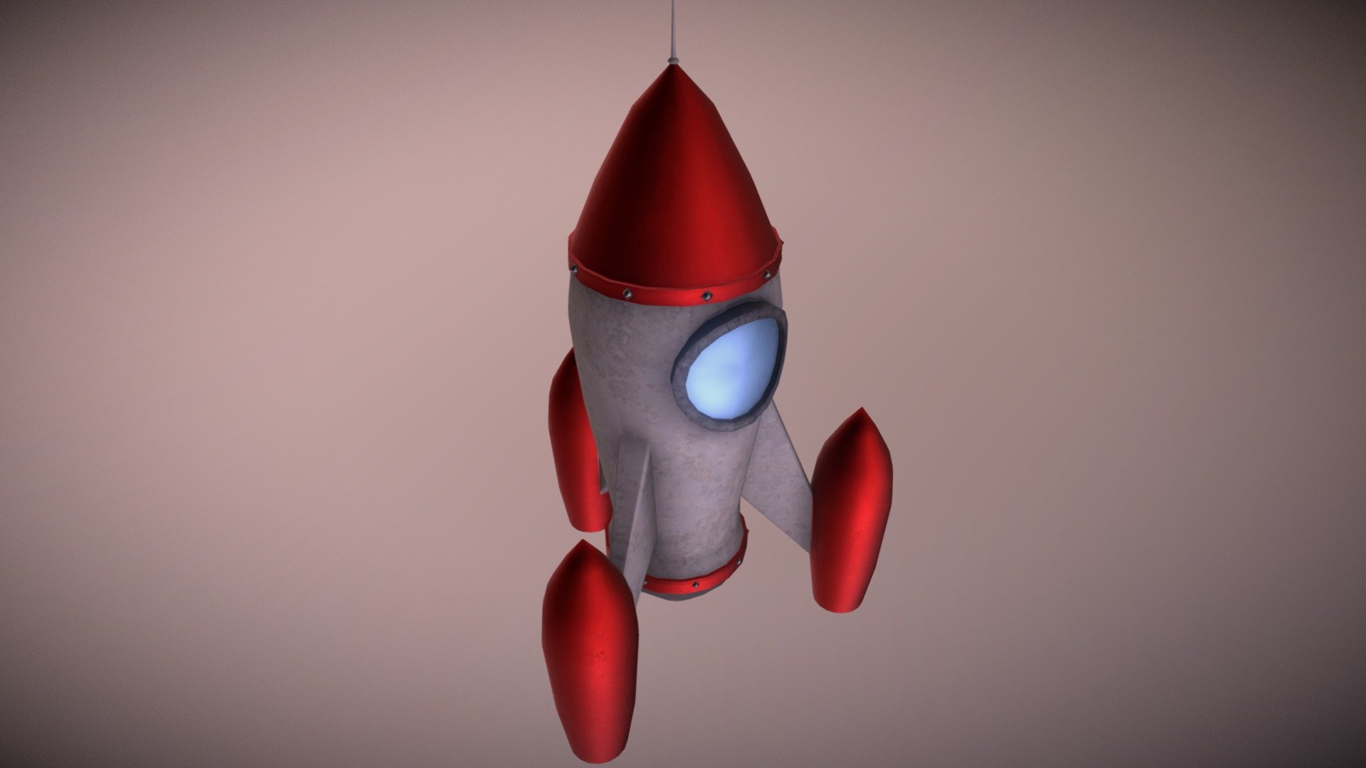 Cartoon Rocket 3d model