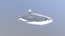 Low poly- cartoon shark