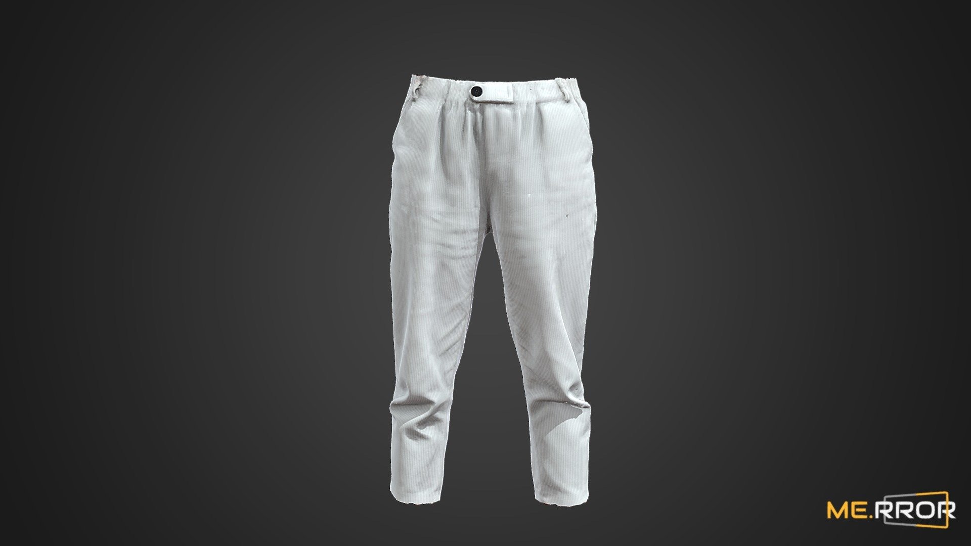 White Corduroy Pants 3d model