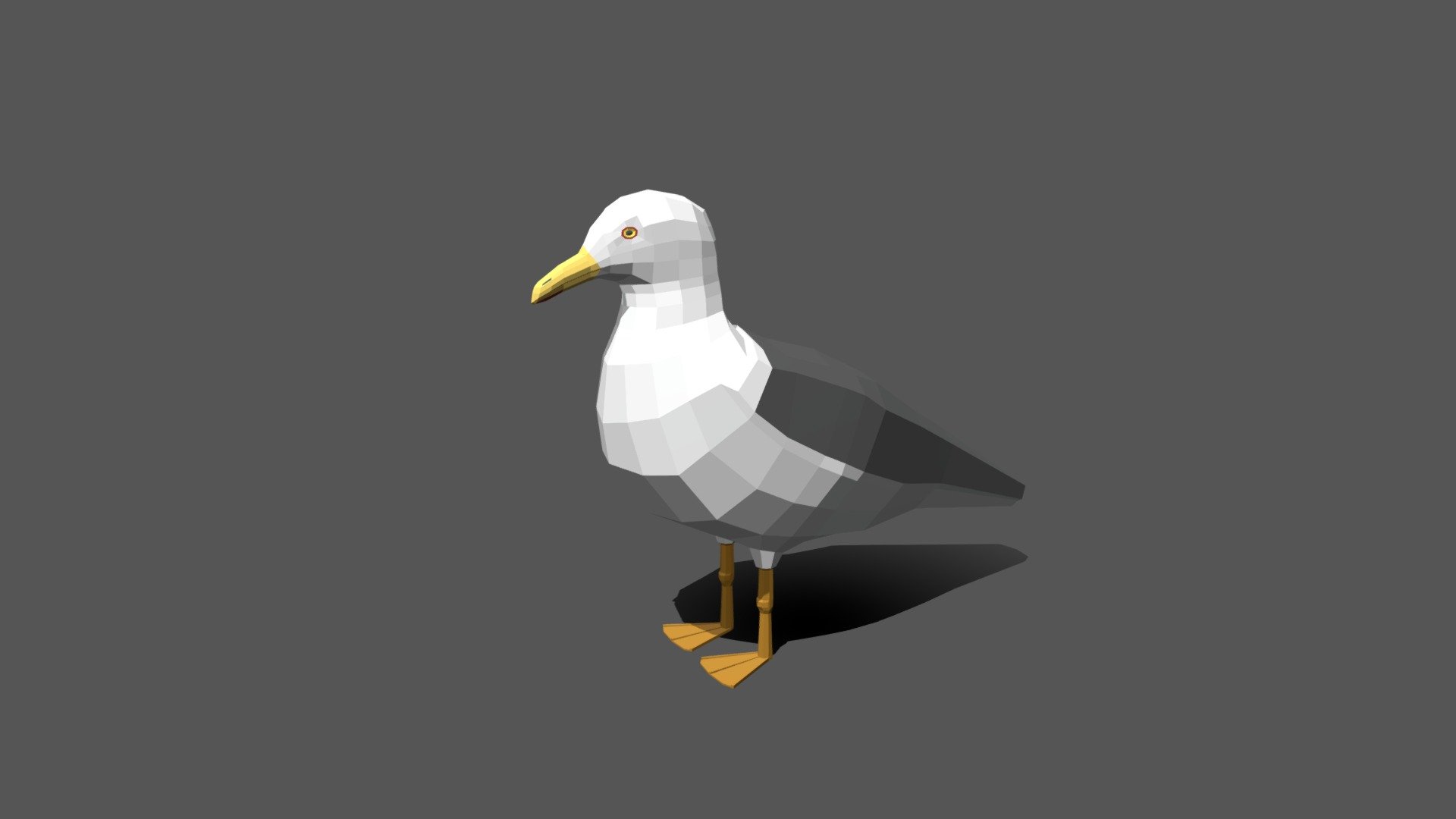 Low Poly Cartoon Seagull 3d model