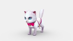 Cartoon White Cat Mount