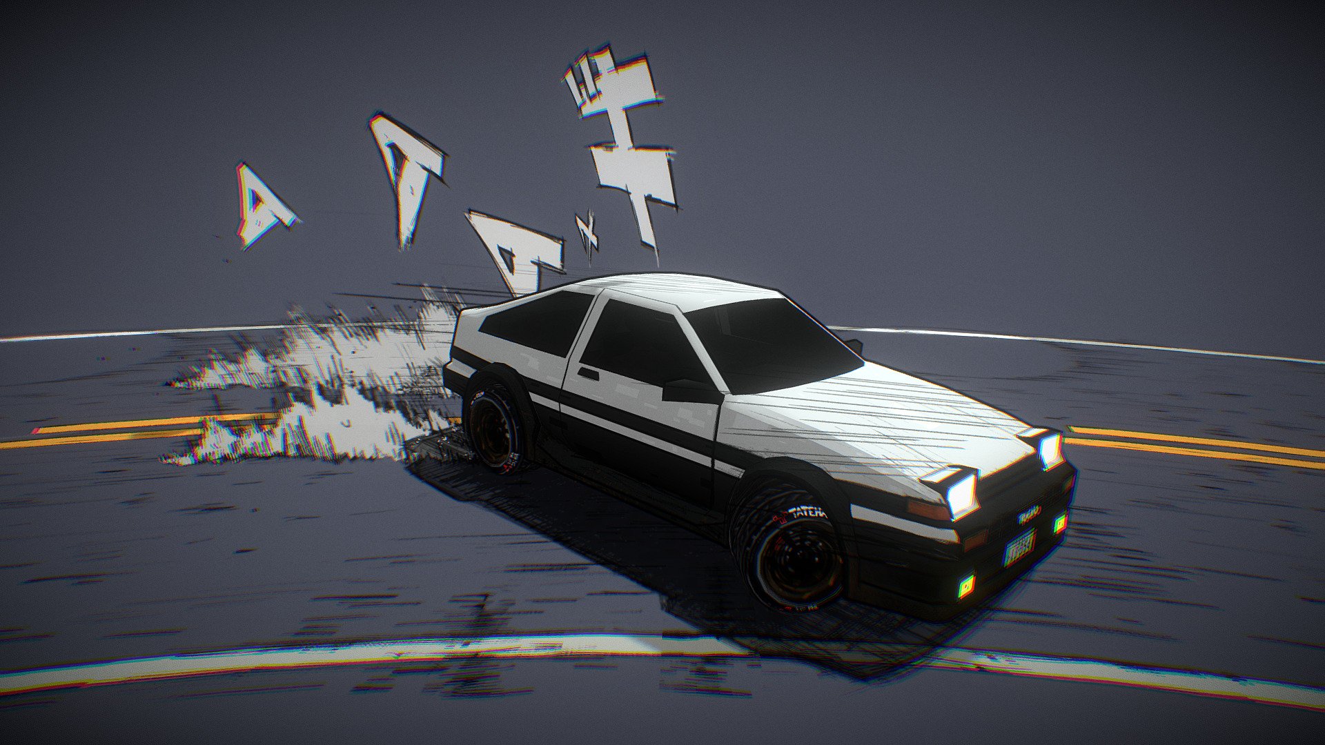 Drifting AE86 3d model