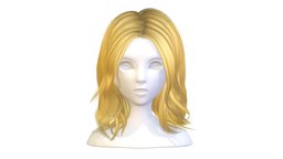 cartoon lush female 005 haircut of medium