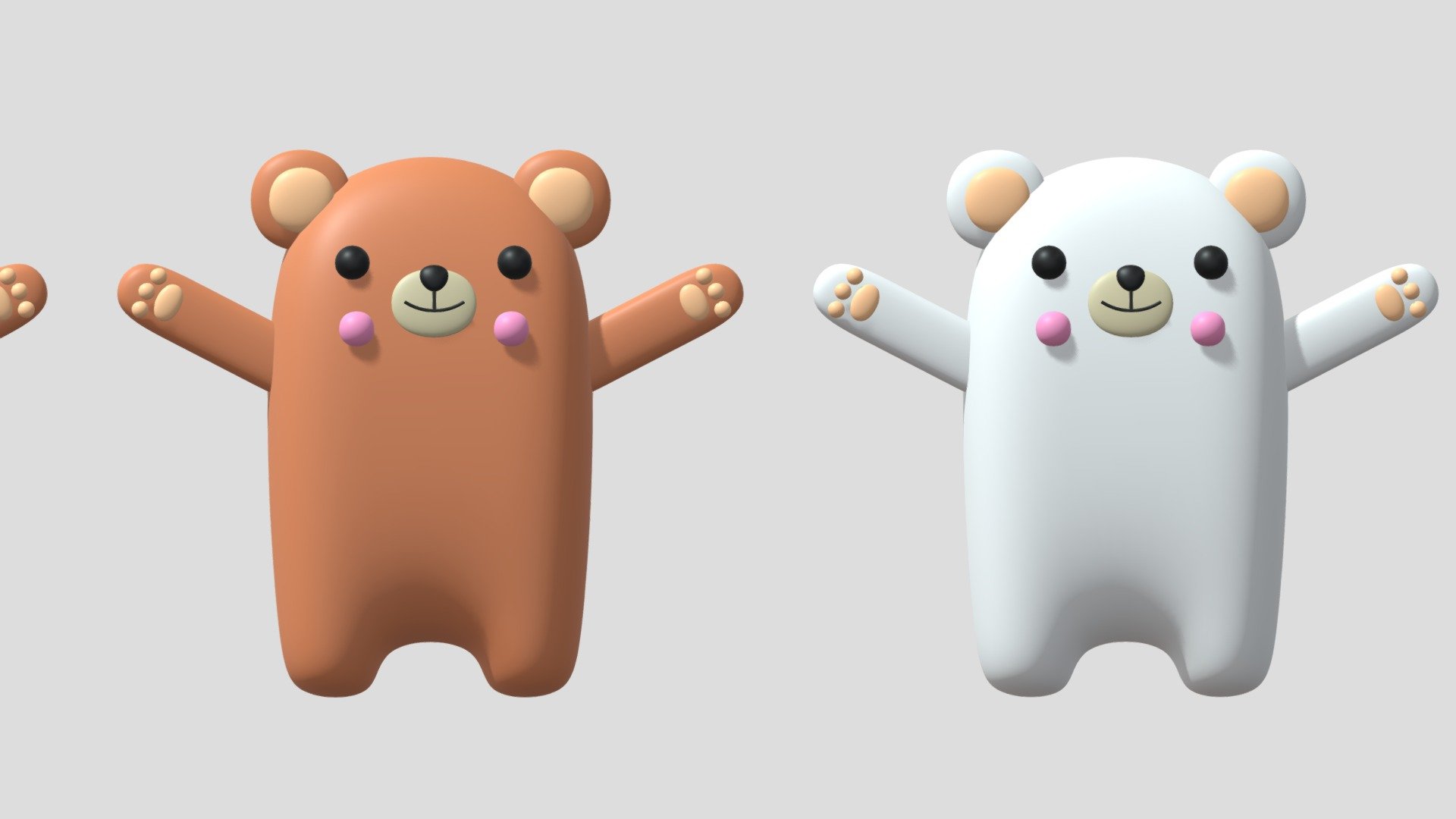 Cartoon Cute Bear 3d model