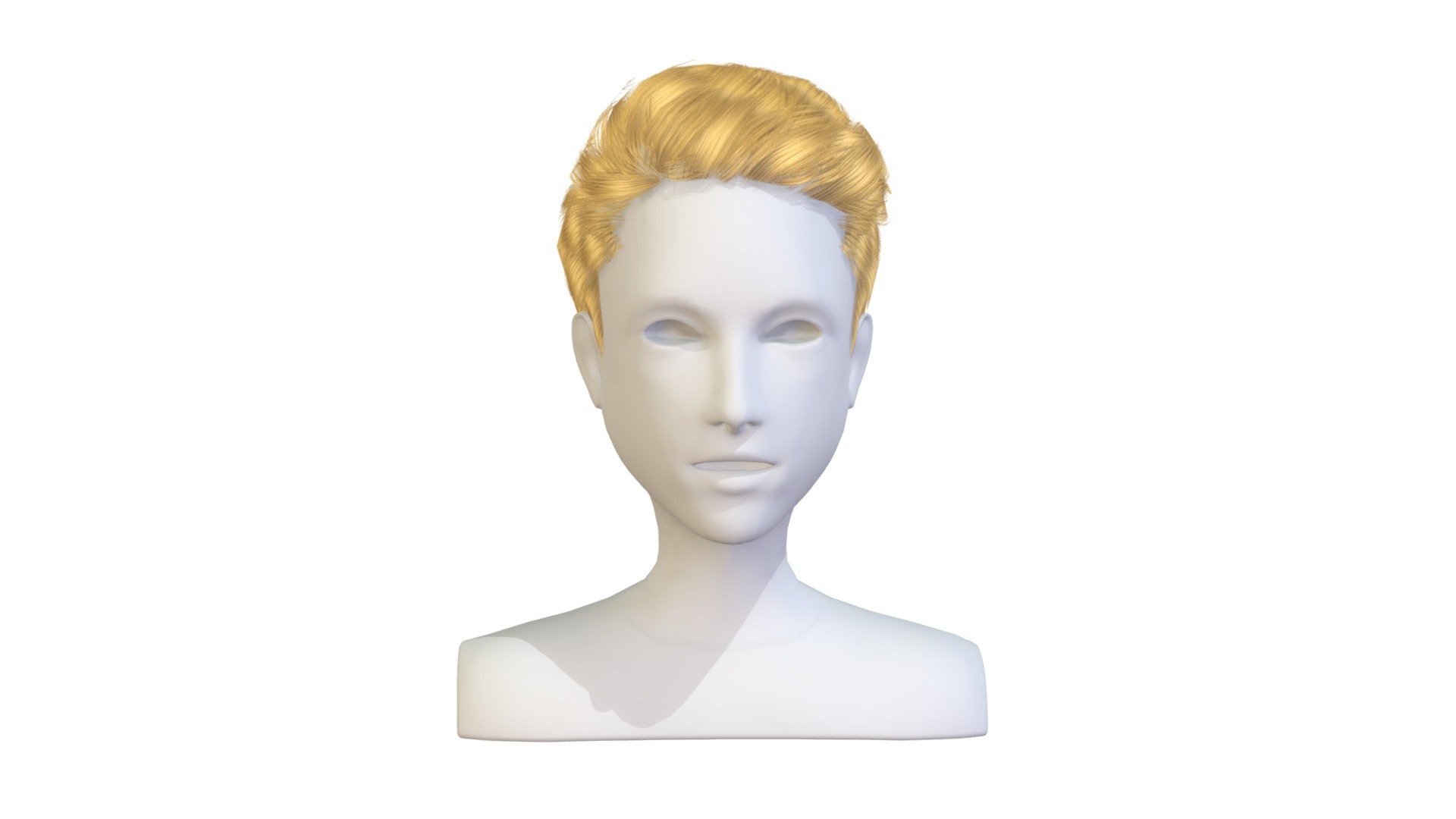 cartoon lush man 003 haircut of short lenght 3d model