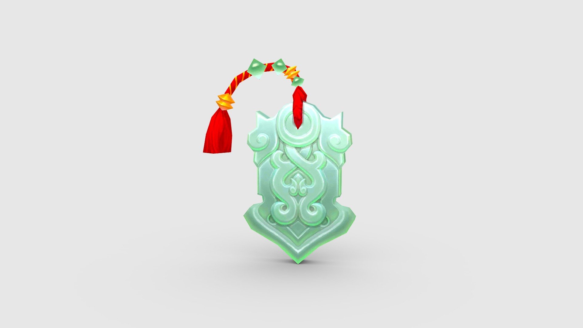 Cartoon chinese jade pendant 3d model