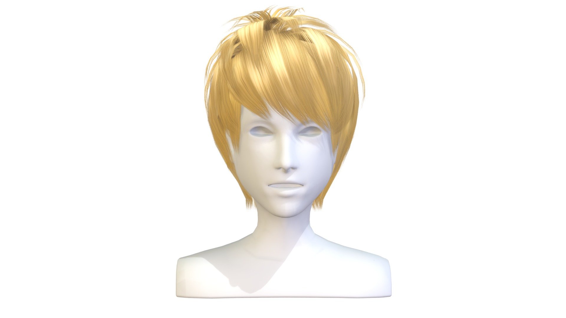 cartoon lush man 021 haircut of short lenght 3d model