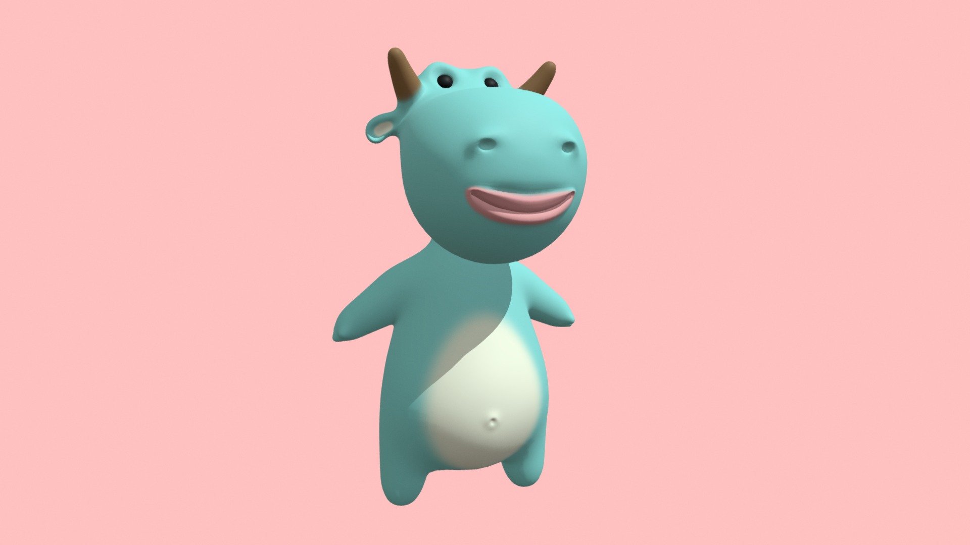 Cow cartoon character 3d model