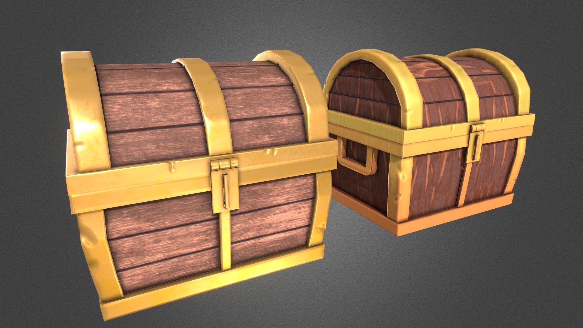 Fortnite and cartoon chest style 3d model