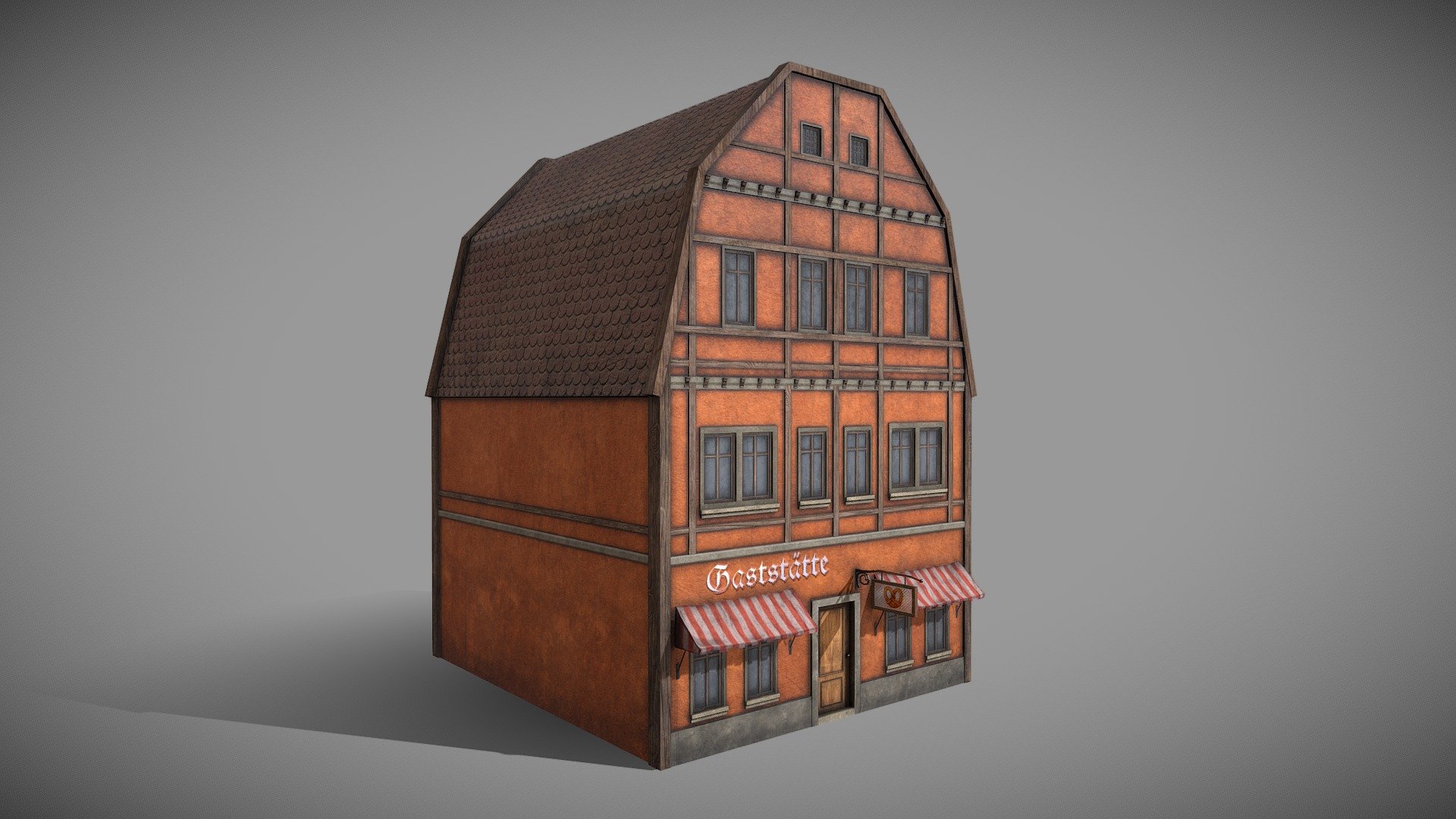 German House style 4 snow 3d model