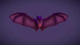 Cartoon Low poly Bat Illustration