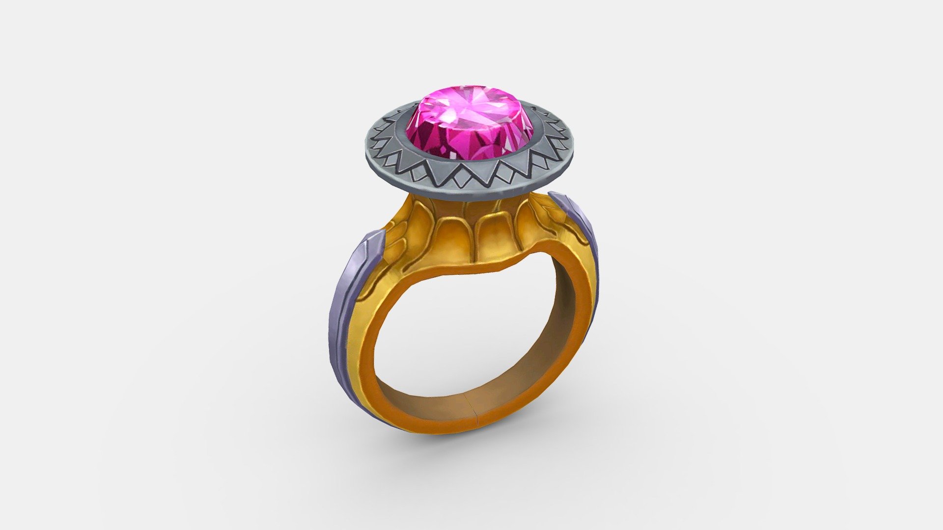 Cartoon amethyst ring 3d model