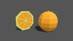 Low Poly Cartoon Orange Free 3D model