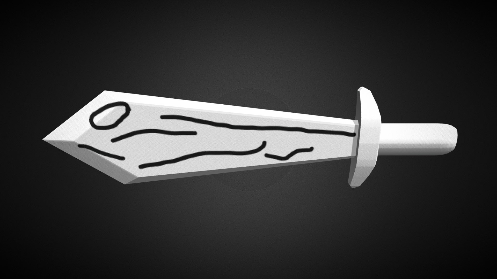 Cartoon Wooden Sword 3d model