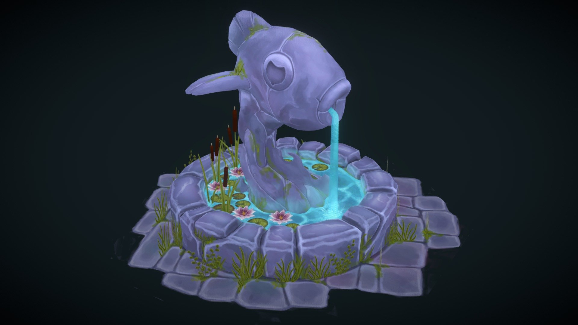 Abandoned fountain 3d model