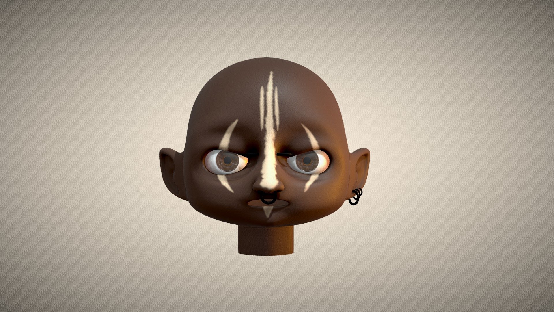 Cartoon face 3d model