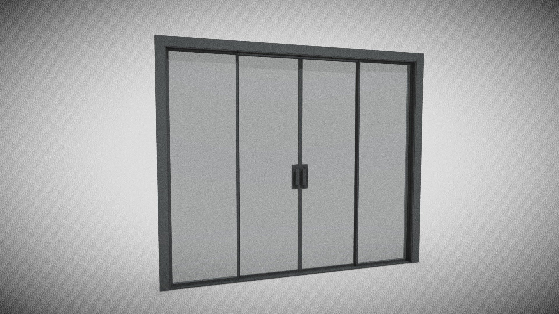 3D glass door 3d model