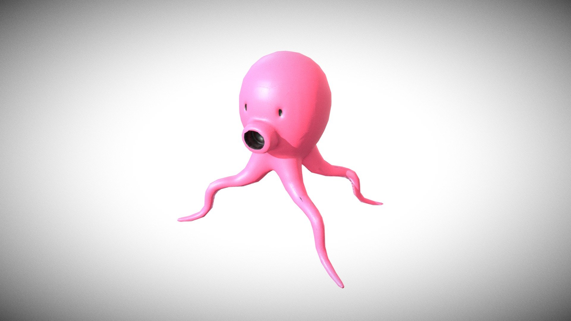 Octopus cartoon low-polygon 3d model